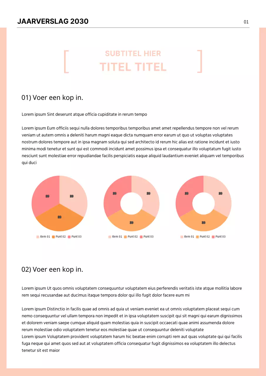 Infografische rapporten of documenten opmaken in roze tinten
