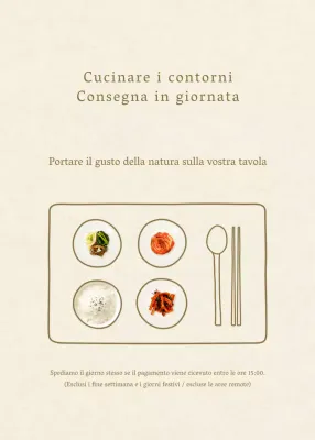 Contorni ordinati su sfondo beigeConsegna il giorno della consegna