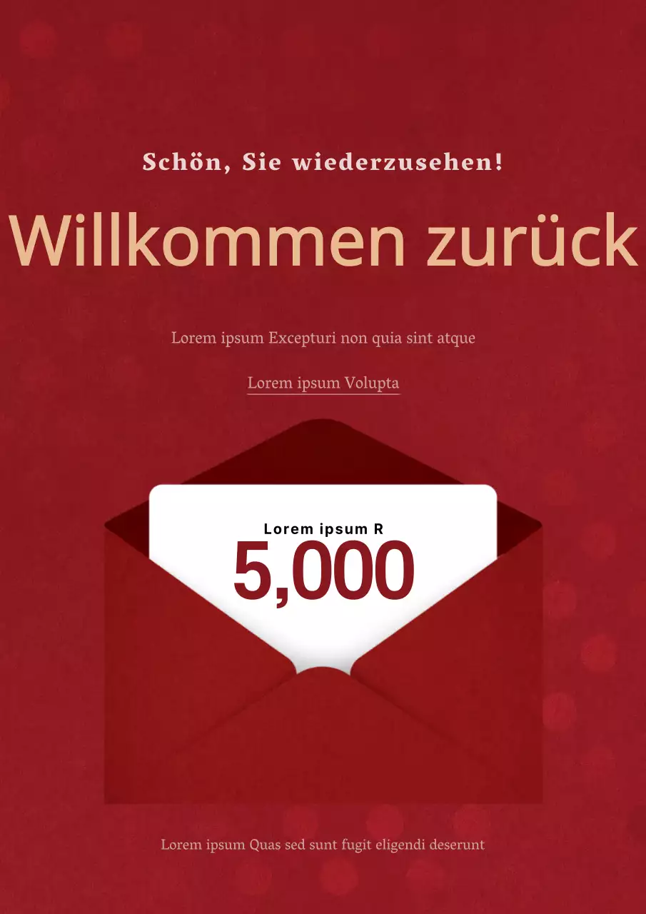 Werben Sie mit einem stilvollen Konzept mit roten Umschlägen für Rabattangebote für ruhende Mitglieder