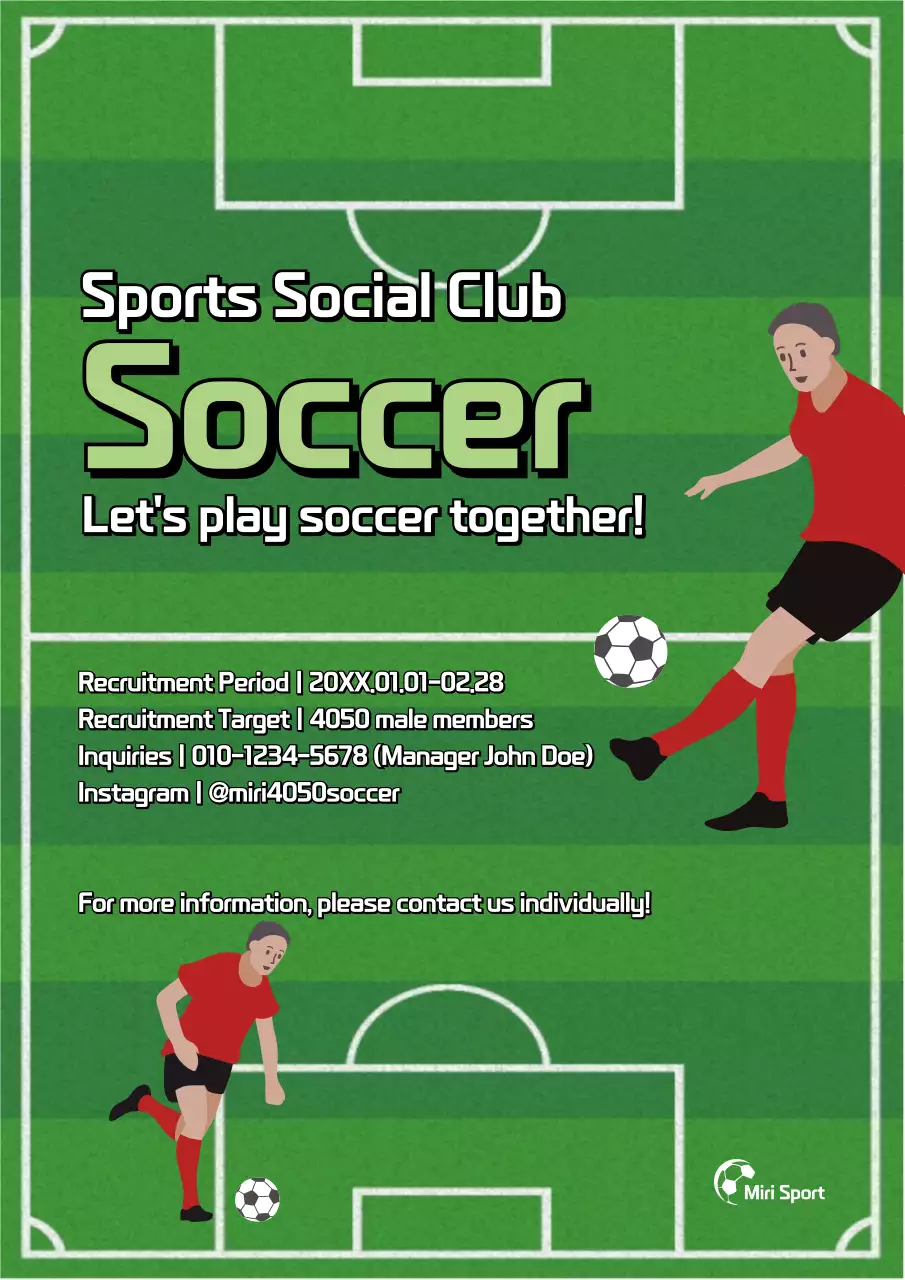 Green Modern Soccer Recruitment Poster