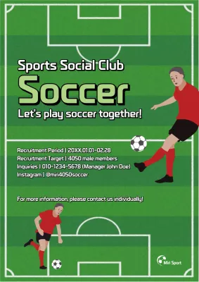 Green Modern Soccer Recruitment Poster
