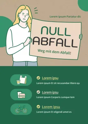 Kampagnen-Webposter zur Umweltfreundlichkeit in Beige-Grün