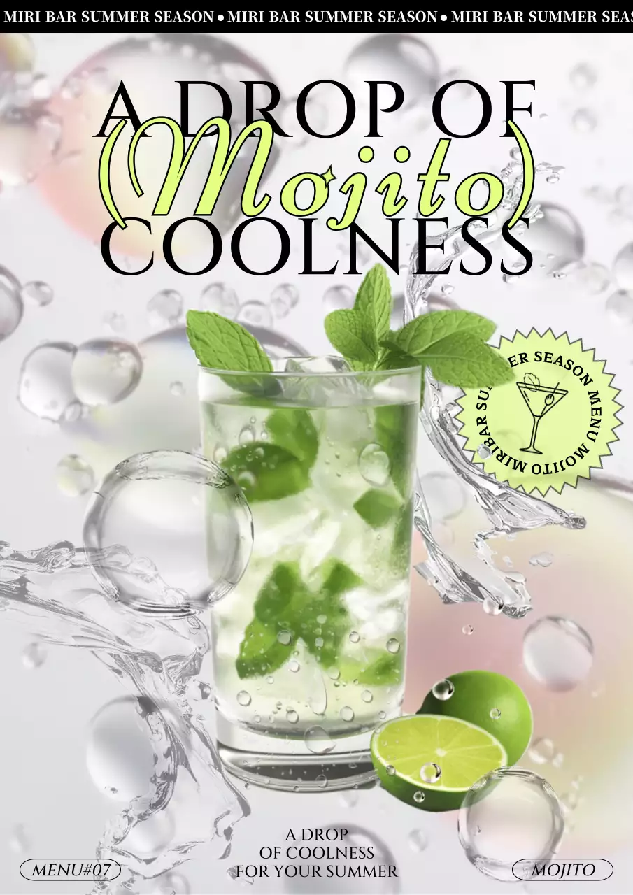 Green Trendy Mojito Promotion Poster