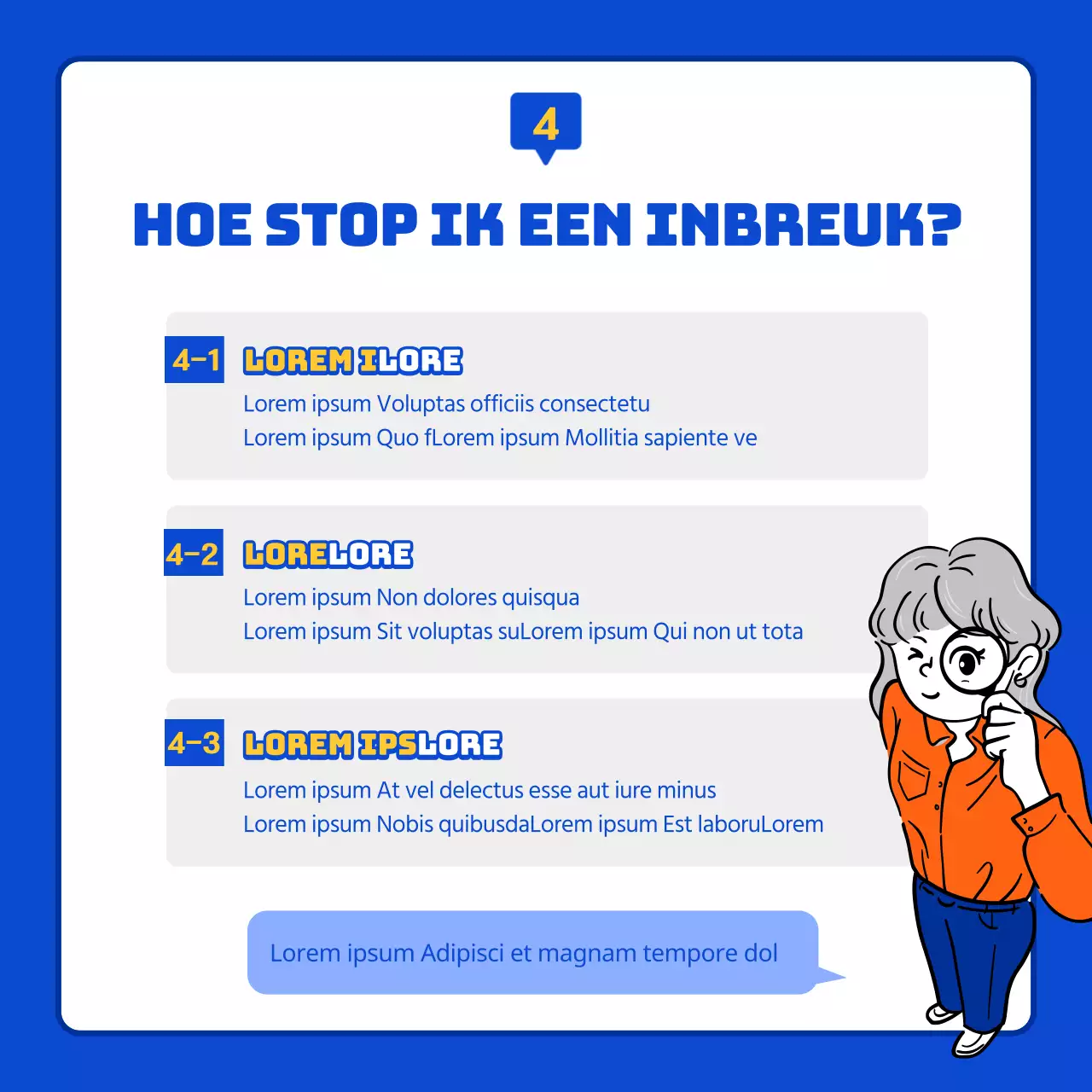 Graven in blauw en oranje intellectueel eigendom