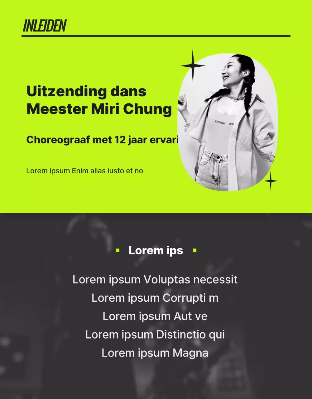 Trendy danslessen in neon en zwart