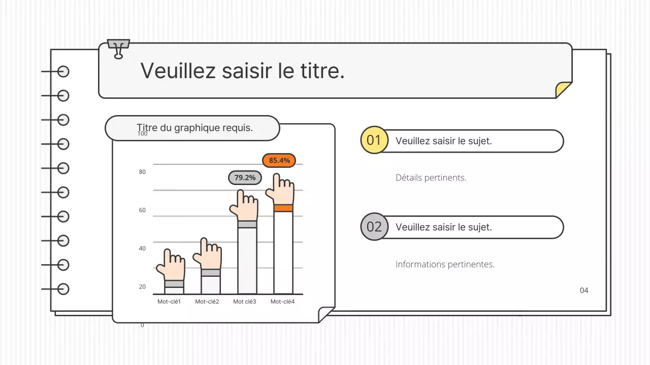Kit de présentation pédagogique conceptuel et épuré, en blanc et en couleurs accentuées