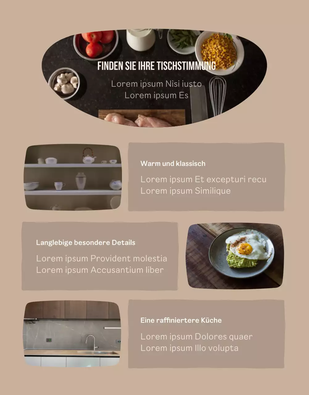 Einführung eines einfachen Porzellansets in Beige und Grün