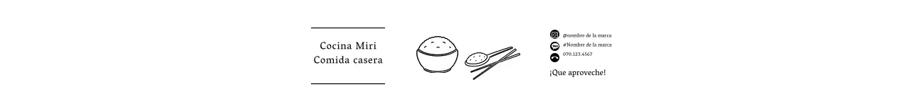 Fiambrera blanca con iconos sencillos