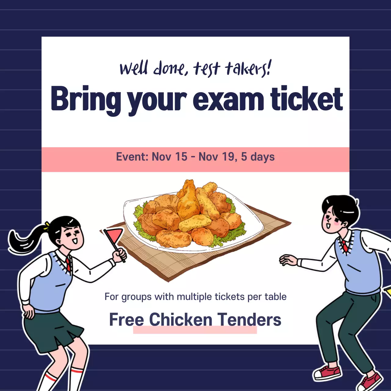 Blue Retro Exam Promotion Instagram Post