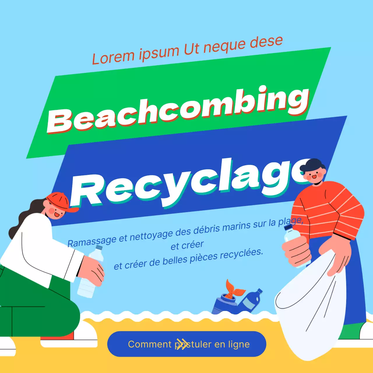 Vert Bleu Texte en diagonale Médias sociaux