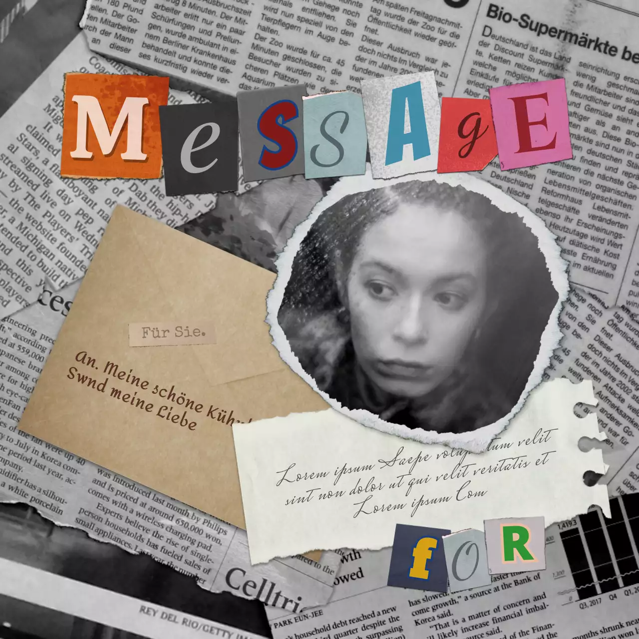 Tagebuch-Bundle mit verblasstem Vintage-Collage-Look