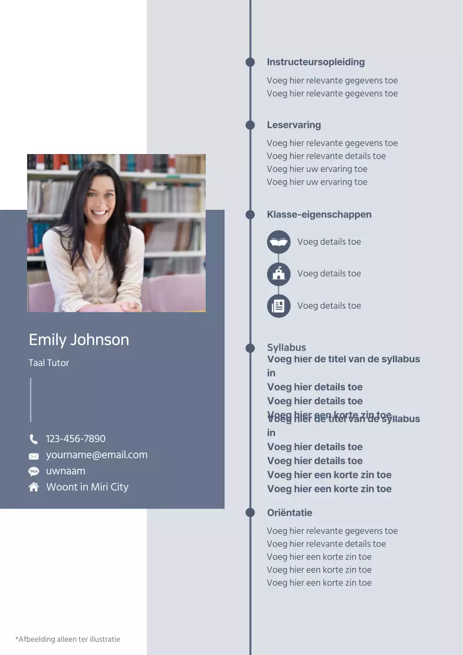 CV voor bijles in blauw