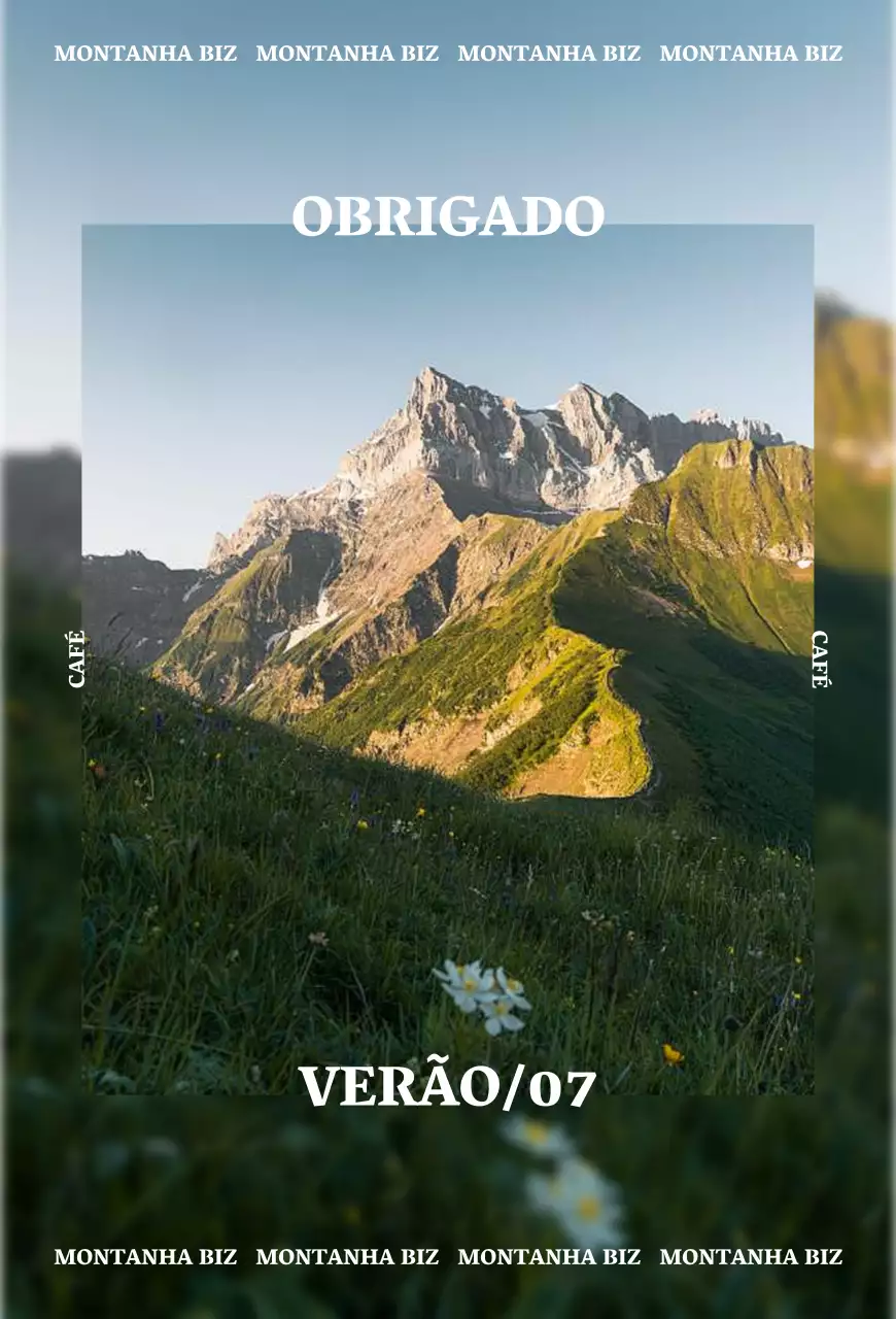 Promover um café refrescante com um cenário de montanha