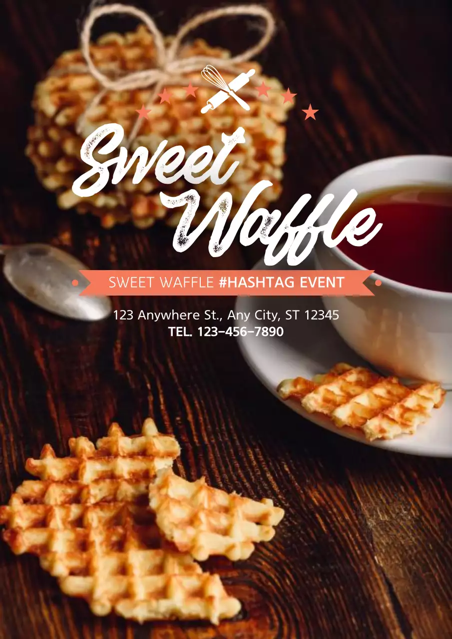 Brown Rustic Waffle Event Poster
