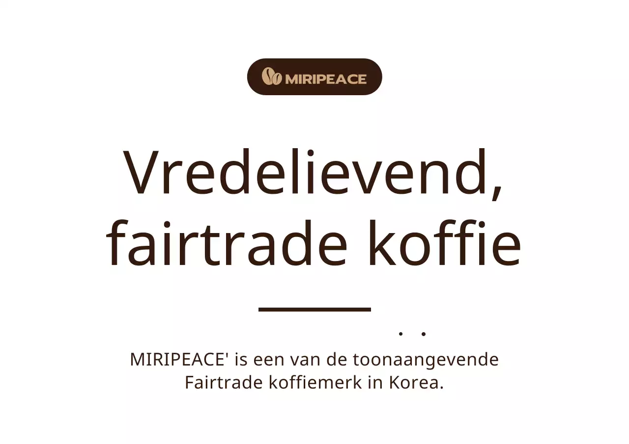 Bruine, eenvoudige tekstinformatie over Fairtrade koffie op het schap