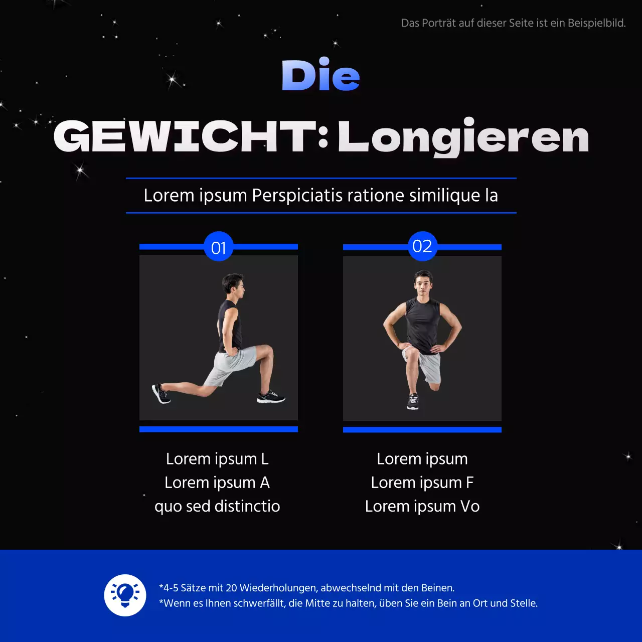 Schwarz und blau für einfache Gesundheit Fitness News