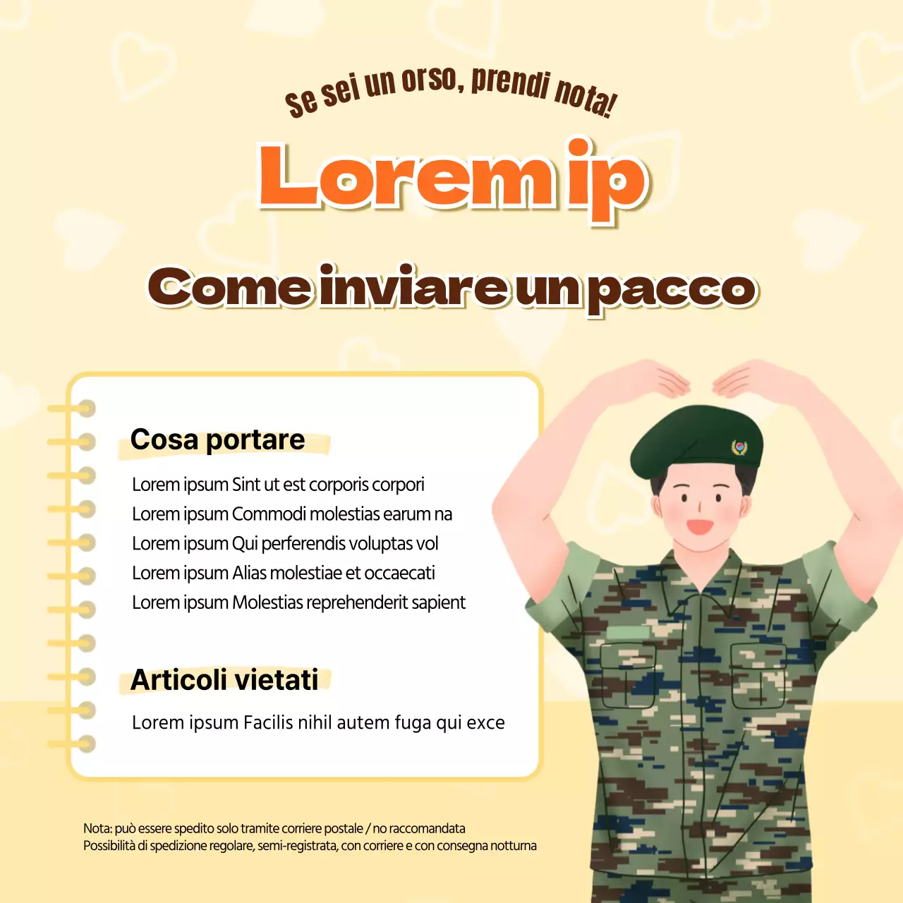 Come inviare un corriere giallo-verde dell'esercito Contenuto di condivisione delle informazioni
