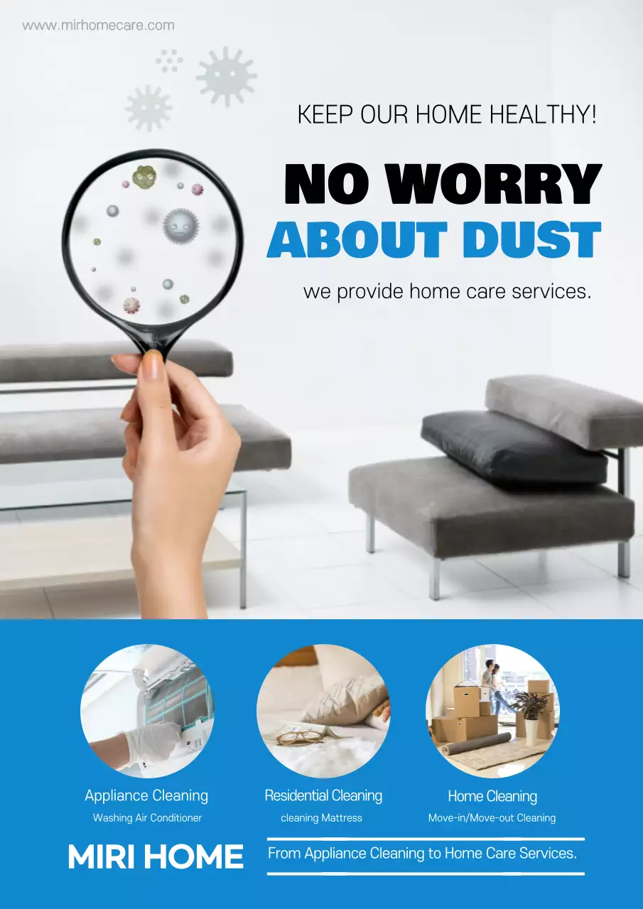 Blue Modern Home Promotion Poster