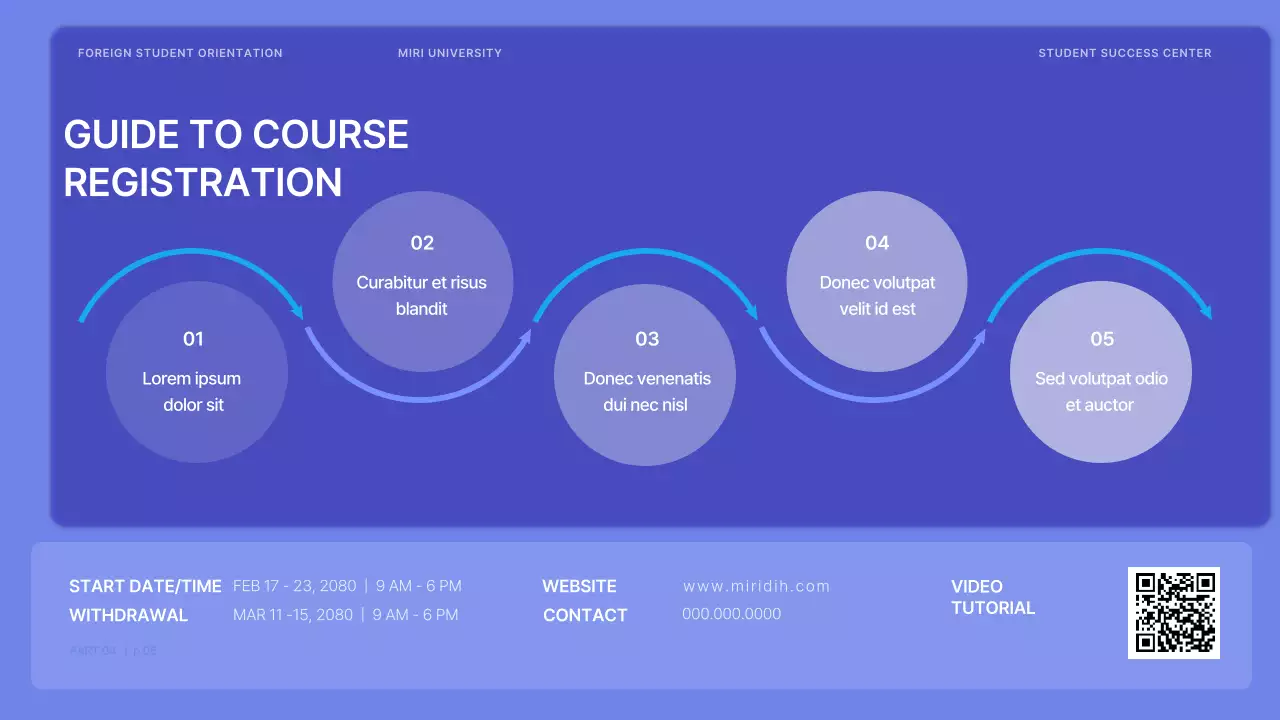 International Student Orientation in Mauve and Vibrant