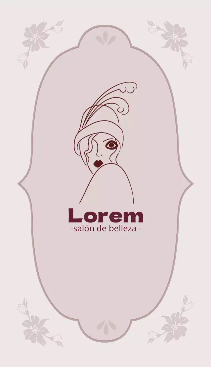 Rosa púrpura ilustración peluquería belleza tarjeta de visita