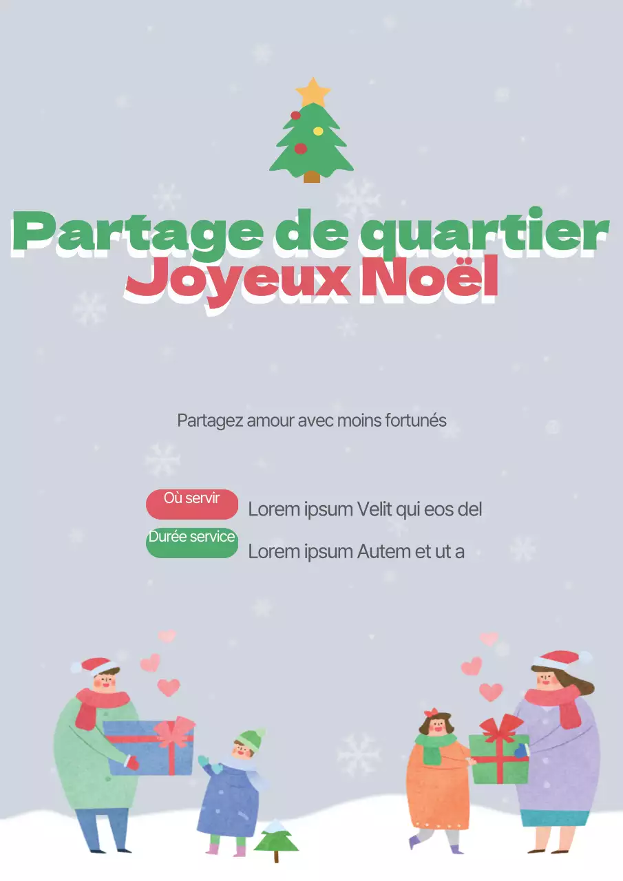 Mignon flyer de marché aux puces de Noël en vert et rouge