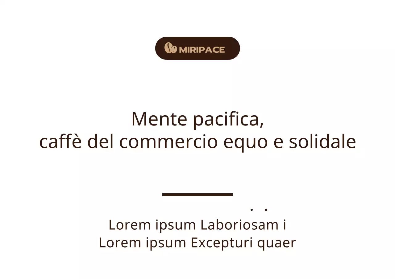 Informazioni sul caffè equo e solidale di colore marrone e con testo semplice sullo scaffale