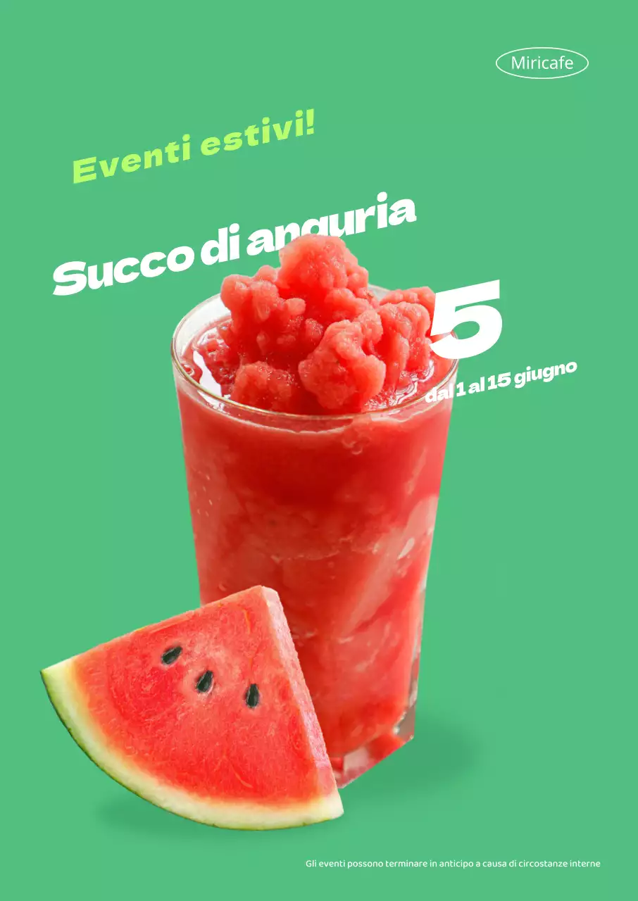 Presentazione di un menu estivo pulito con sfondo verde