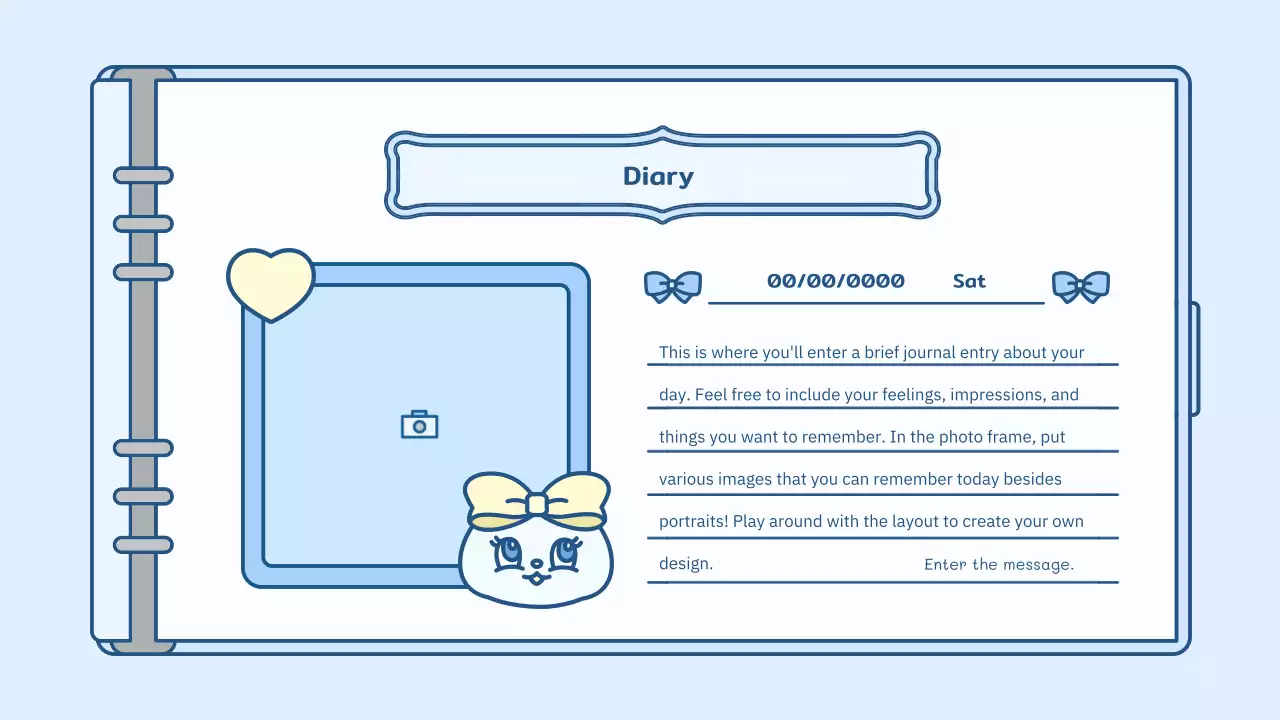 Blue Simple Diary Planner Presentation