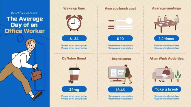 Infografis Jadwal Kantor Modern Biru