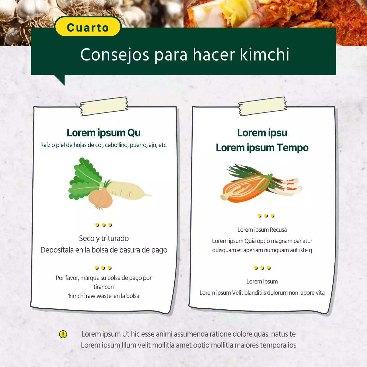 Consejos amarillos y verdes sobre residuos alimentarios