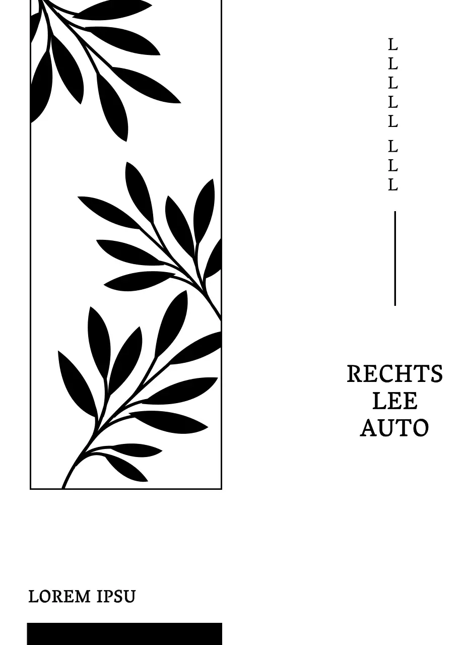 Traditionelles Teedesign mit einfachen botanischen Illustrationen in Schwarz