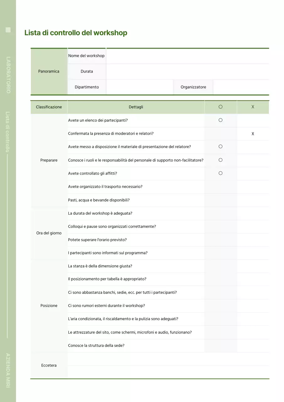 Lista di controllo del workshop di Magenta