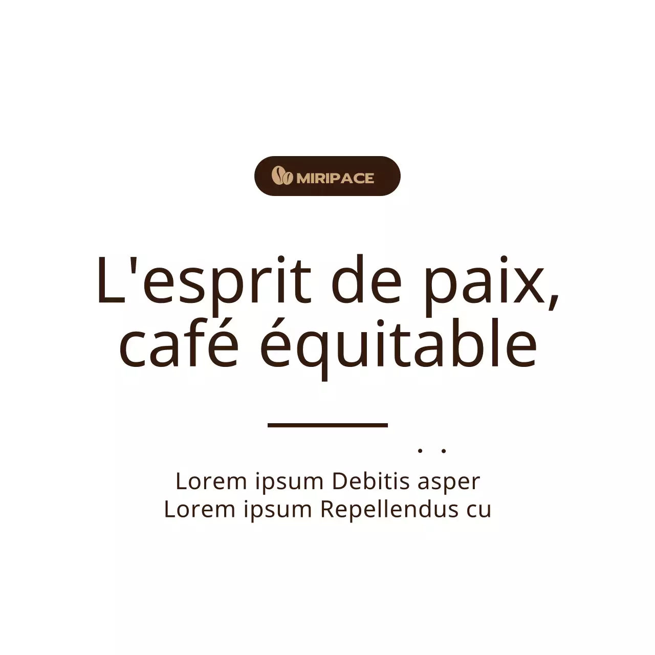 Marron, texte simple Information sur le café du commerce équitable en rayon
