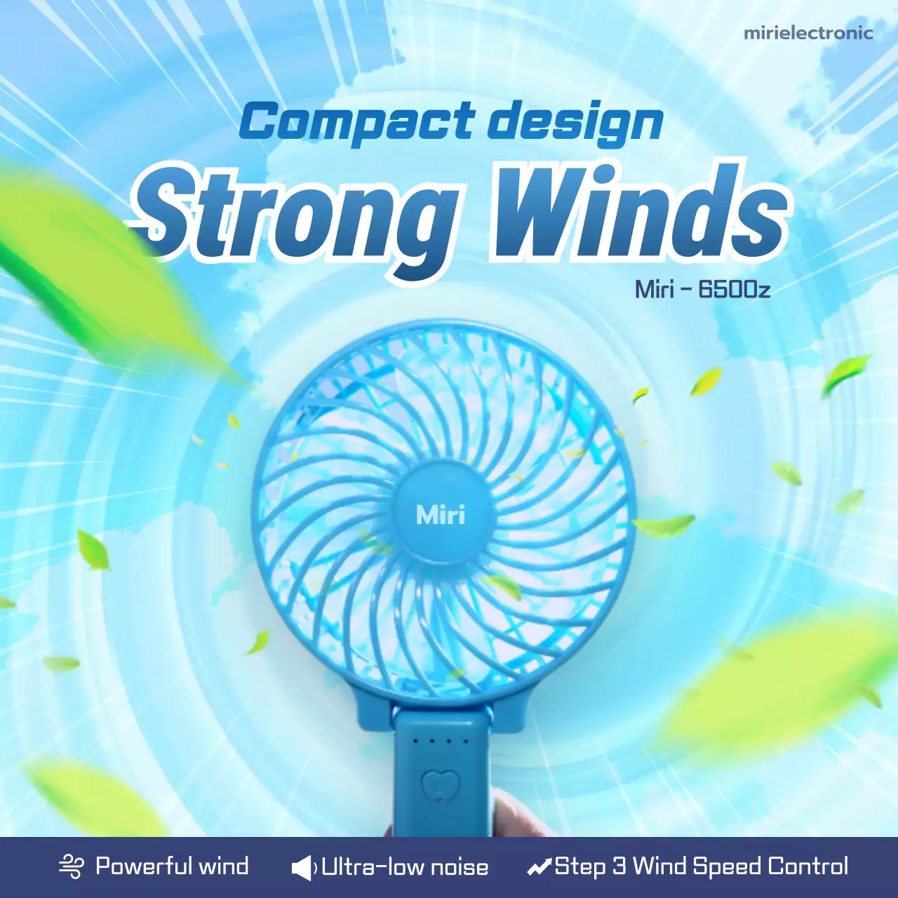 Blue Modern Fan Advertisement Social Media Post