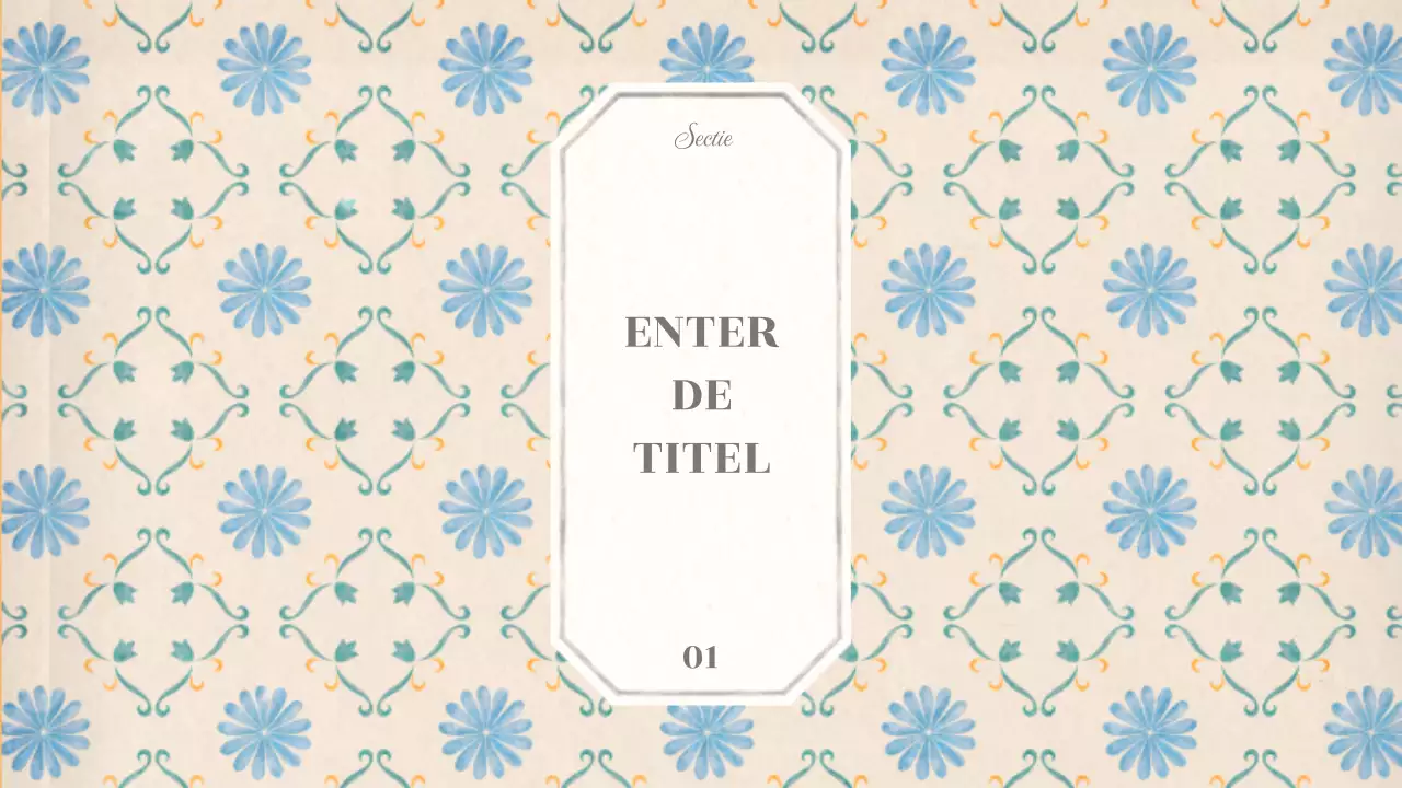 Emotionele conceptuele basislay-out met vintage behangpatroon in beige en lichtblauw