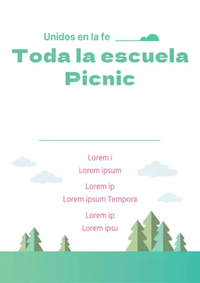 Anuncio y promoción sencillos del día del deporte en la empresa con ilustración de un árbol verde