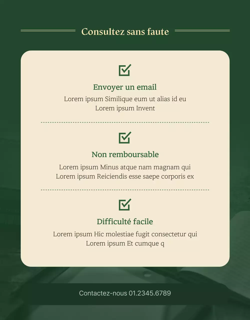 Une page de promotion d'ebook propre et verte