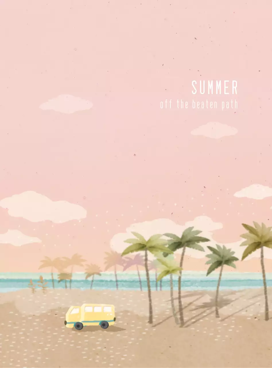 Cute camper illustration style personalized goods in pastel tones