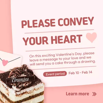 Pink Modern Valentine's Event Announcement Social Media Post