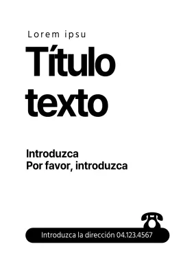 Material promocional sencillo con texto en blanco y negro