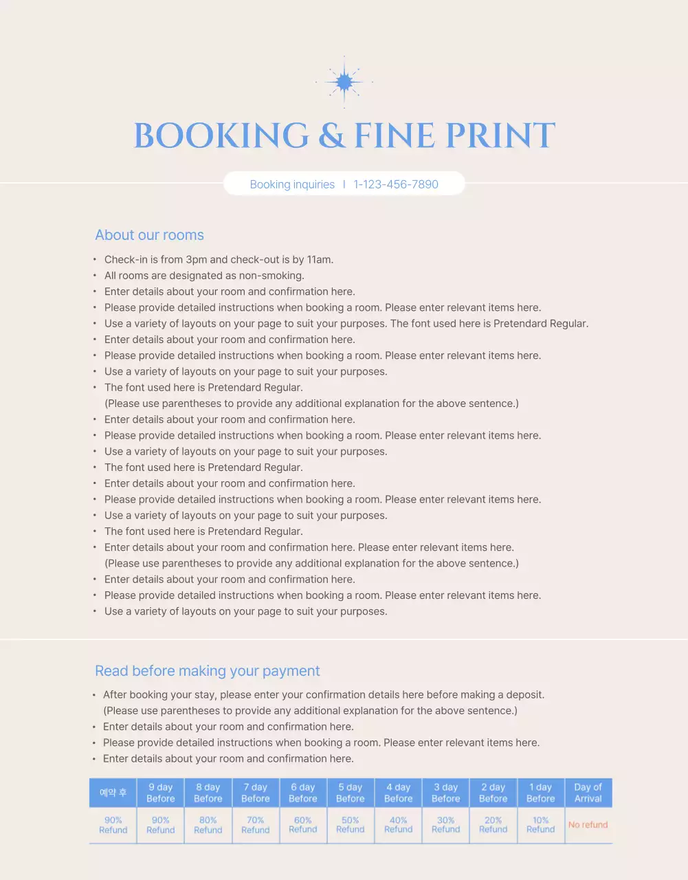 Blue Modern Pool Villa Brochure Poster