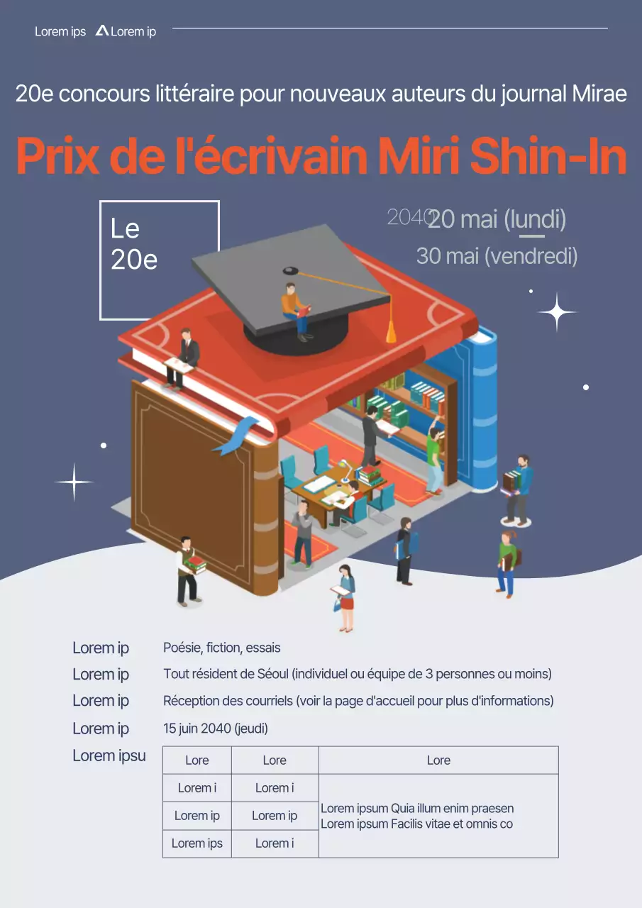 Illustration épurée avec des couleurs et des rouges atténués Documentation relative aux candidatures littéraires au New Writers Award.