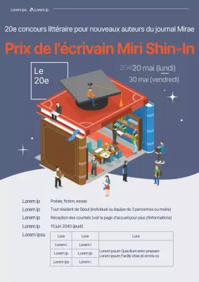 Illustration épurée avec des couleurs et des rouges atténués Documentation relative aux candidatures littéraires au New Writers Award.