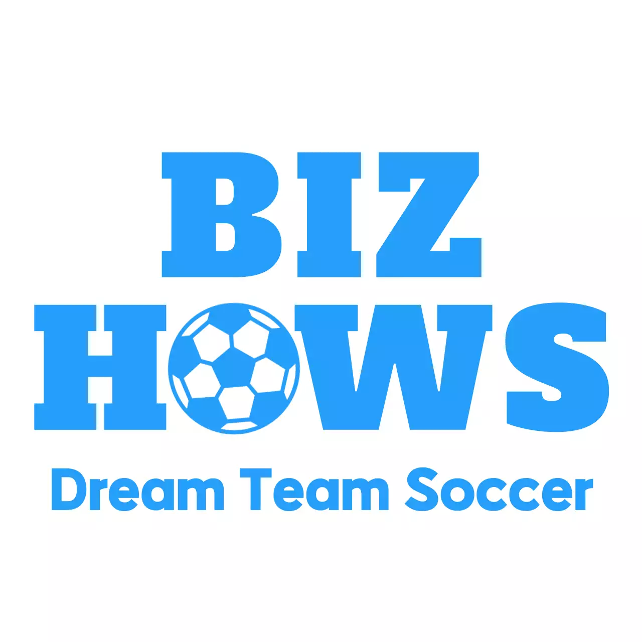 Kaos konsep akademi sepak bola anak-anak dengan ilustrasi sepak bola berwarna biru