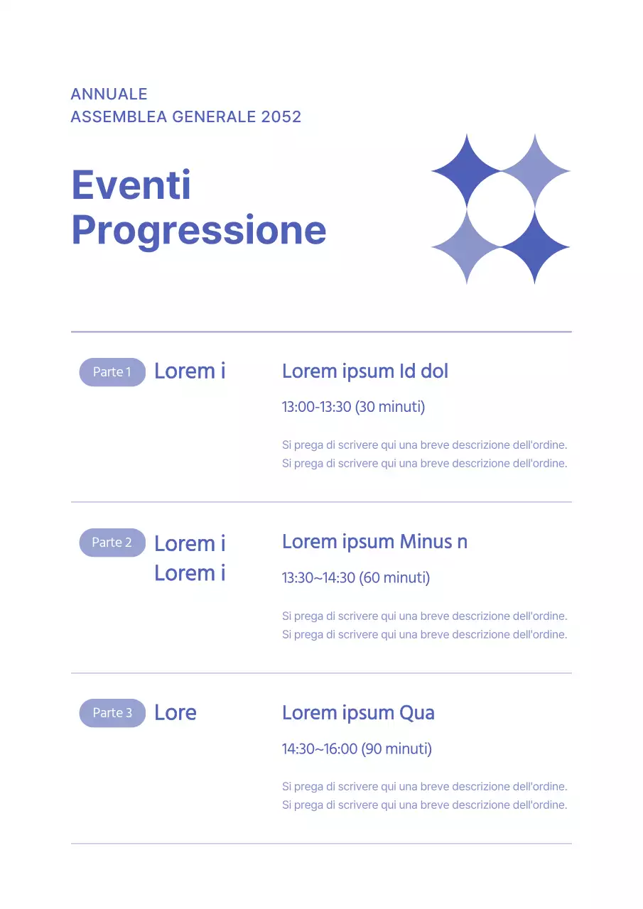 Assemblea generale di Capodanno in blu, giallo e verde