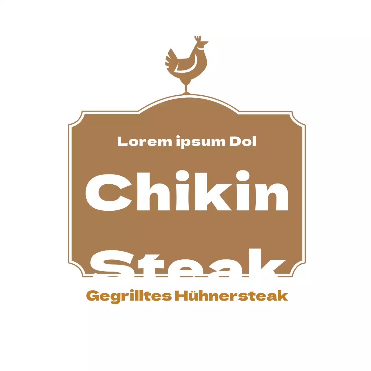 Hühnersteak-Etikett