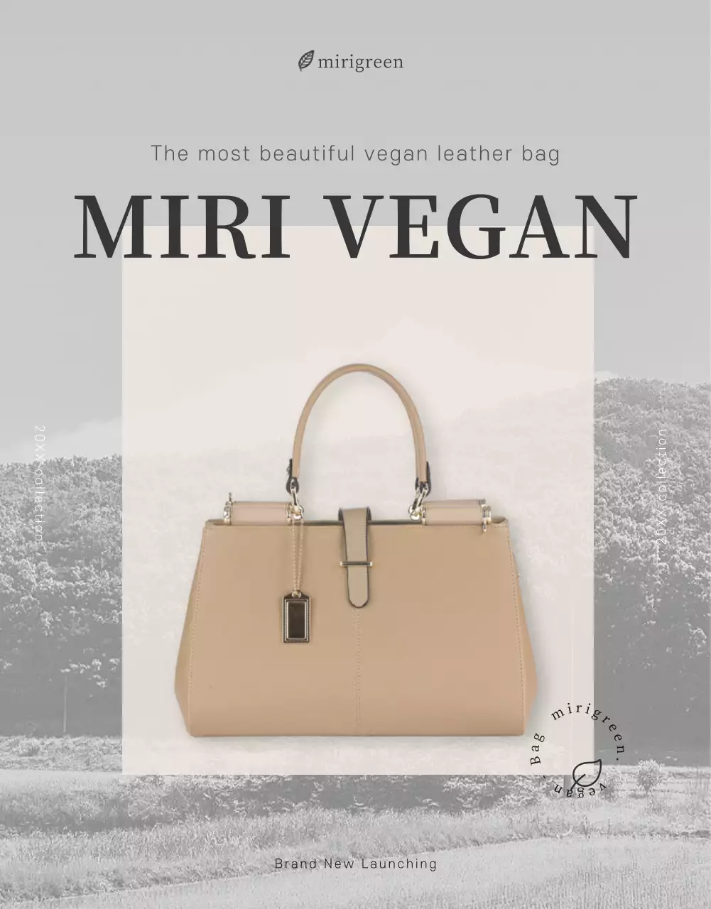 Beige Elegant Vegan Bag Promotion Poster