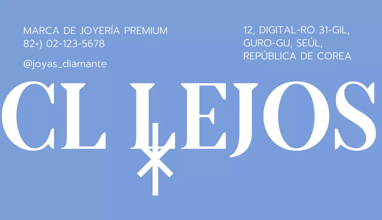 Tarjeta de visita de marca de joyería moderna en azul claro y negro