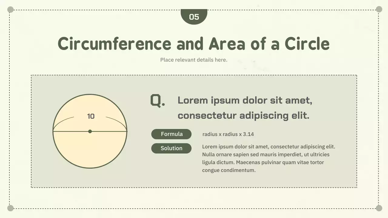 Green Simple Geometry Concept Circumference and Pie Day