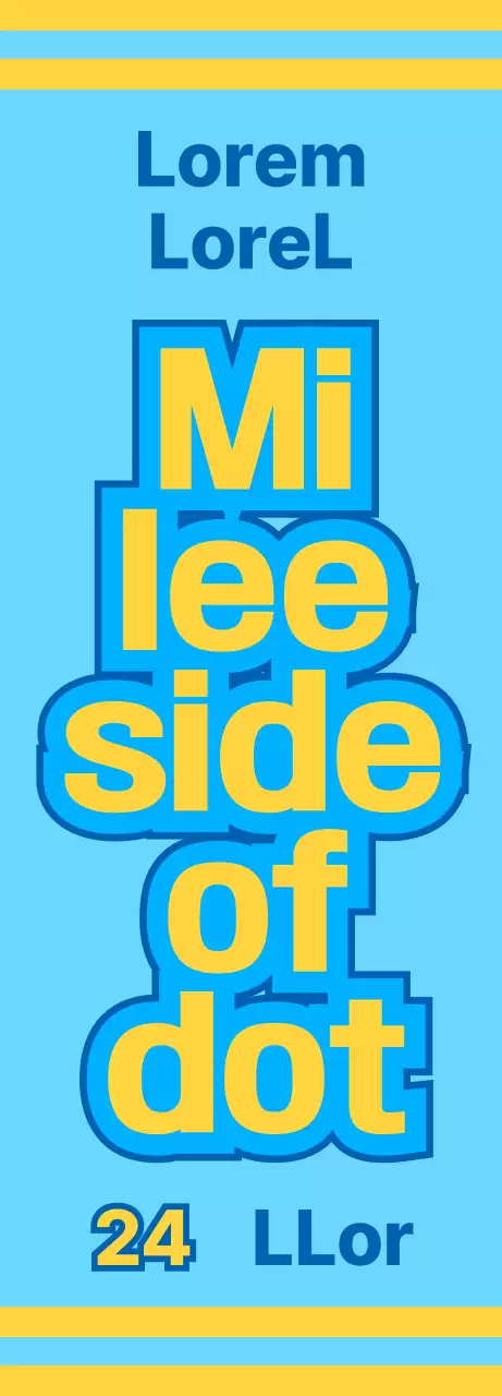 Toko serba ada dengan ikon biru dan kuning yang mempromosikan berbagai layanannya